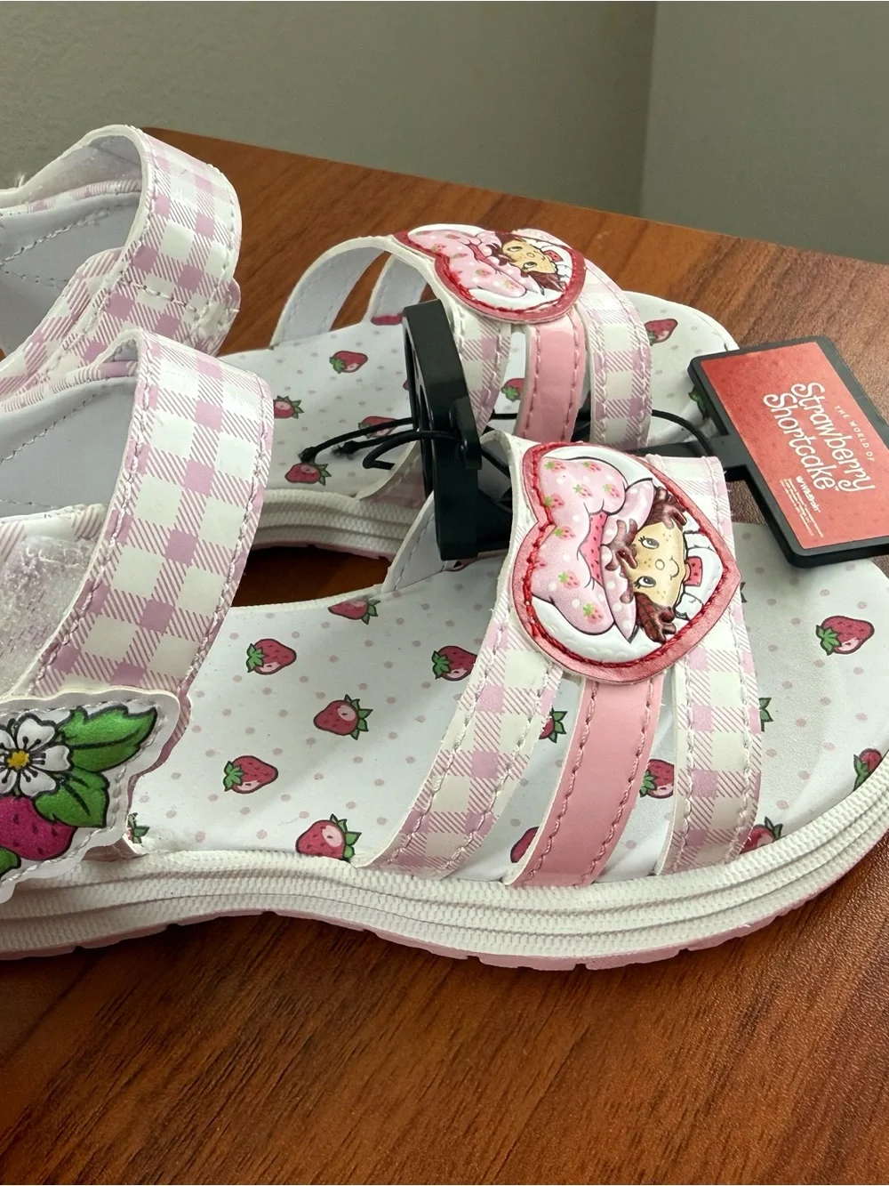 Pink Strawberry Patch Kids' Character Sandals
